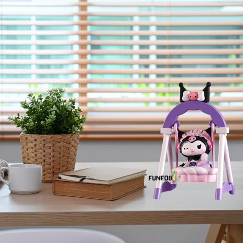 Image of FUNFOB Kuromi Action Figure Height-10cm Collectible for Fans PVC Multicolour | Kuro Swing - Purple Ball