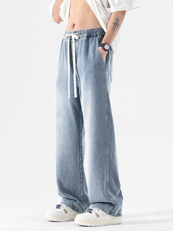 Jeans Pants Trousers Denim Retro Starry Sky Pattern Men's Spring and Autumn Straight Tube Loose Wide Leg Drawstring Casual2