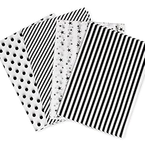 Mr Five Schwarz-Weiß Seidenpapier Set, 60 Blatt