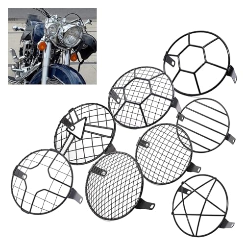 Protector de faro de moto de malla negra para viajes largos y rutas 5