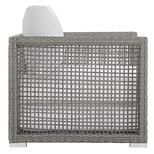 Modway-Aura-Wicker-Rattan-Outdoor-Patio-Arm-Chair-with-Cushions-in-Gray-White Modway Aura Wicker Rattan Outdoor Patio Arm Chair with Cushions in Gray White