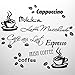 Produktbild WANDfee® Wandtattoo Coffee 80cm x 70cm Cafe Kaffee Küche Spruch Sprüche Tassen Bohnen