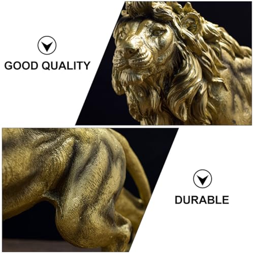 Statue lionceau en résine dorée Housoutil pour la déco de table
