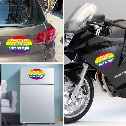 Image of I'm So Gay I Can't Even Drive Straight - Flexible Car Auto Bumper Magnet (Oval)