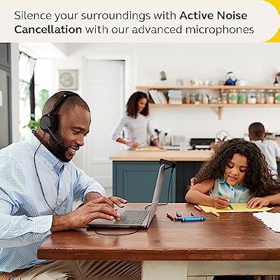Jabra Evolve2 50 Wired Mono Headset - with AirComfort Technology, Noise-Cancelling Mics & Active Noise Cancellation - Works with All Leading UC Platforms Such as Zoom & Google Meet - Black