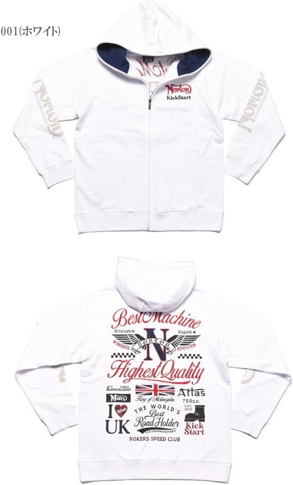 [ノートン] 【2025秋冬】 パーカー MAXシリーズ フライングエンブレム 刺繍プリント 裏毛スウェット ZIPパーカー 253