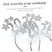 BESTonZON 2pcs Glitter Star Headband Years Eve Hair Accessories for Adults Holiday Party Decorations Comfortable Fit for All Ages