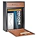 Mail Boss 7427 High Security Steel Wall-Mounted Locking Mailbox, (Office Drop, Comment, Letter, Deposit Box), Black with Wood Grain Powder Coat