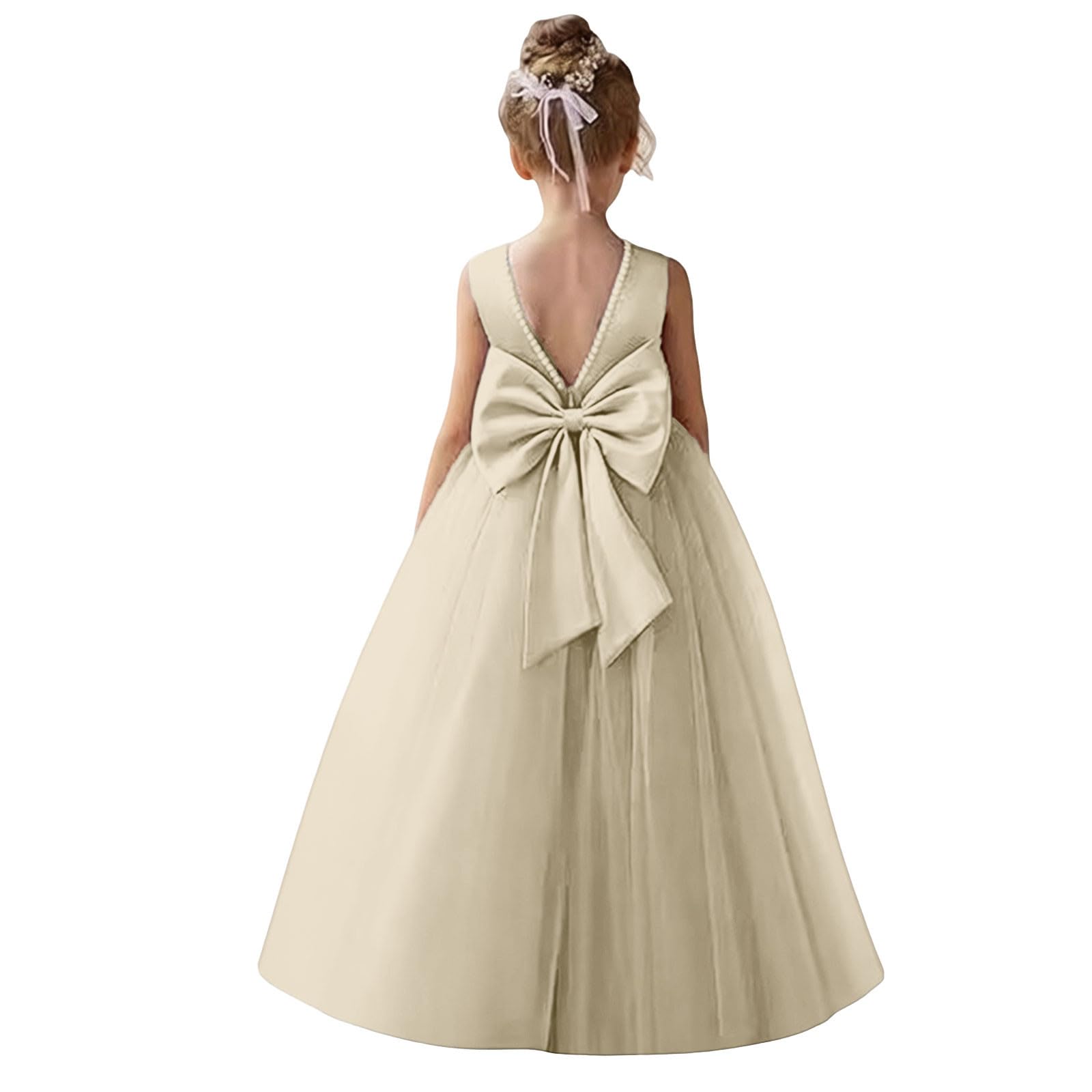 Generisch Abito elegante per ragazze, occasioni festive, matrimonio, compleanno, festa, con fiocco