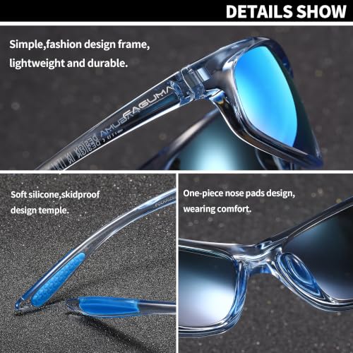 Image of FAGUMA Polarized Sports Sunglasses For Men UV400 Protection | Cycling Driving Fishing