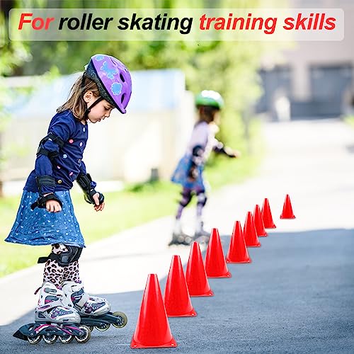 Fousenuk 10 Stück Markierungskegel 18cm, Hütchen Kinder Pylonen, Verkehrshütchen, Multifunktionskegel, Fußballtraining Kegel, Leitkegel, Markierkegel für Fußball, Sport, Reitsport & Hund Training