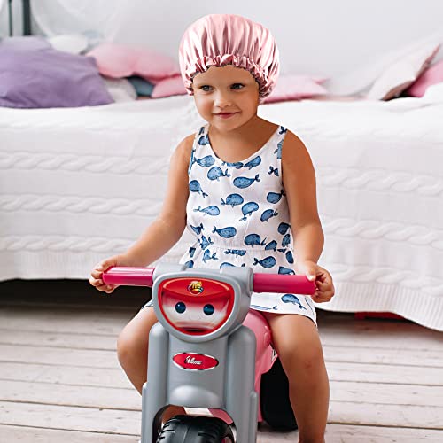 Image of Stain Bonnet Silk Sleep Cap Adjustable Satin Cap for Night Sleeping Hair Bonnet Reversible Double Layer