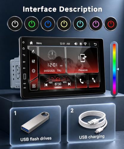Image of Single Din Car Stereo with AM /FM /RDS Radio Backup Camera, Sellrich 9 inch IPS Touch Screen Single Din Radio Support Wireless Carplay Android Auto Bluetooth Mirror Link YouTube Online Video USB Port