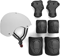 Vista 10 de Rude Boyz - Juego de almohadillas para casco de bicicleta, rodilleras, coderas, muñequeras para niños y niñas