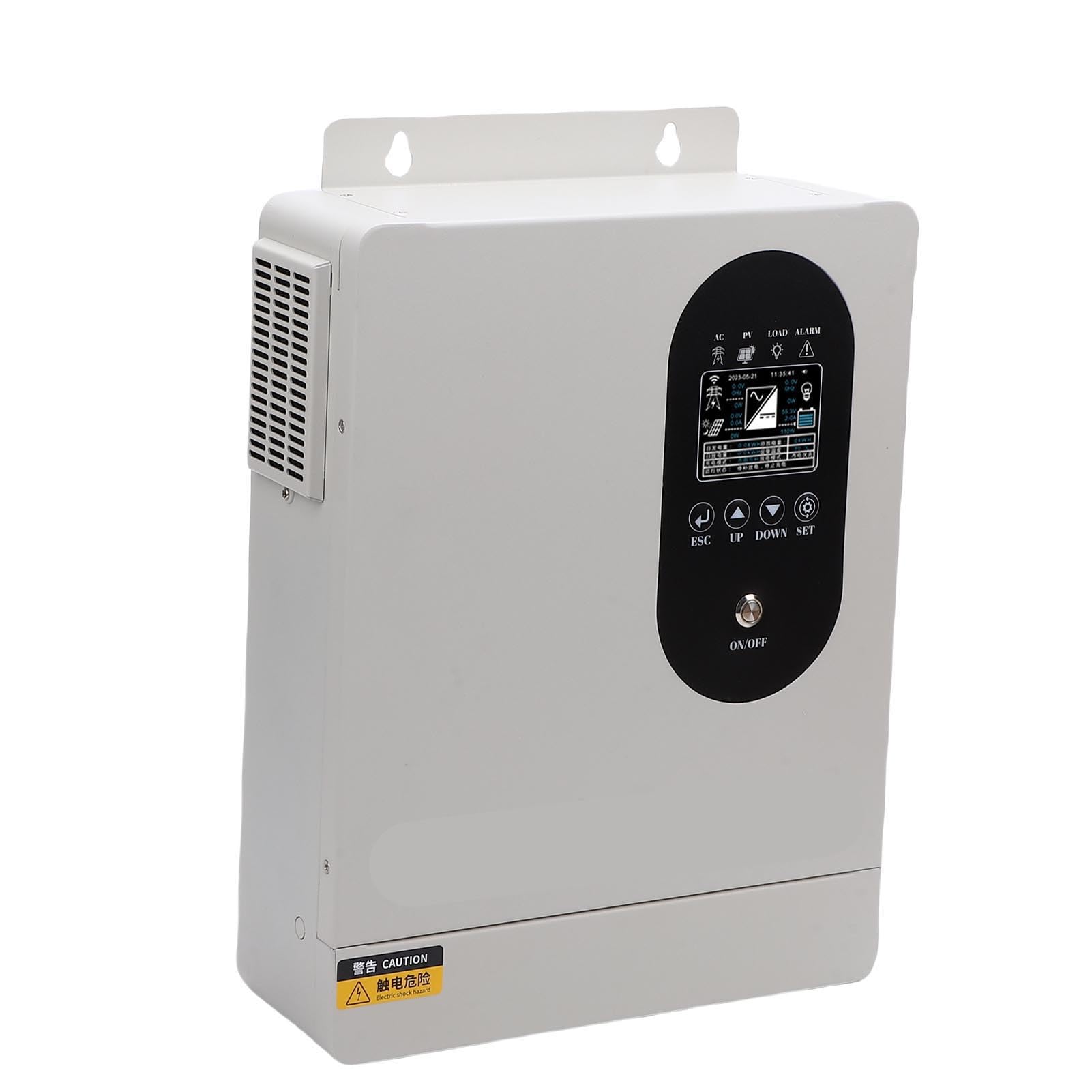 Inwerter Solarny o Mocy Czystej Sinusoidy 1600 W, Hybrydowy Sterownik MPPT z ładowaniem 60 A, Programowalne ładowanie Czasowe, do Akumulatorów Litowych AGM Zalanych żelem (12 V DC (SP1216))