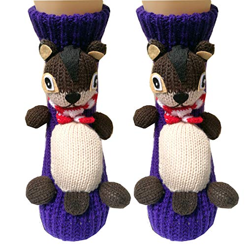 Image of Women's Thick Knit Skid proof Warm Casual Floor Carpet Socks