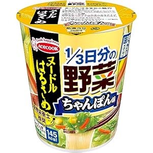 エースコック ヌードルはるさめ 1/3日分の野菜 ちゃんぽん味 43g×6個 907円（151.2円/個）（862円、143.7円/個）！プライム会員は送料無料！