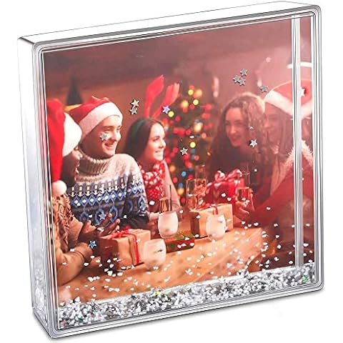 zgrmzql 4x4 Picture Frame Bedroom Decor Acrylic Picture Frame Glitter Picture Frame Gifts for Women Floating Picture Frames Cover