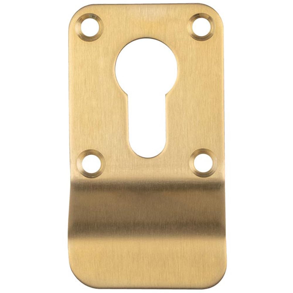 Loops Satin Pvd Euro Profile Cylinder Latch Pull Handle 78Mm X 44Mm Satin Brass Door Finger