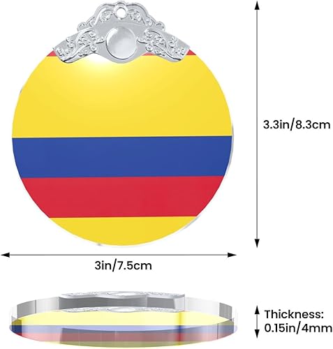 Miniatura 4 de Flag of Colombia Print Glass Round Christmas Ornament, Glass Pendant, Xmas Tree Decoration Or Present