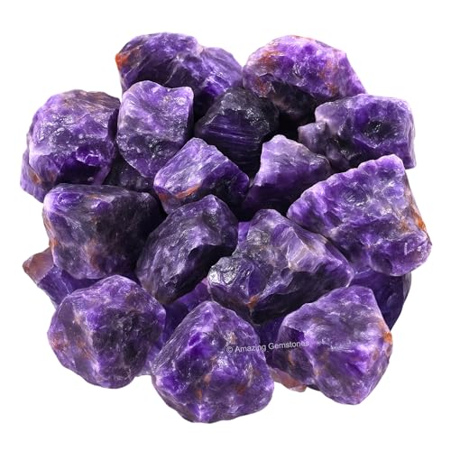 Image of Amazing Gemstone Amethyst Raw Crystals and Healing Stones, Natural Rocks for Tumbling - DIY Raw Stones and Crystals, 2 Pieces
