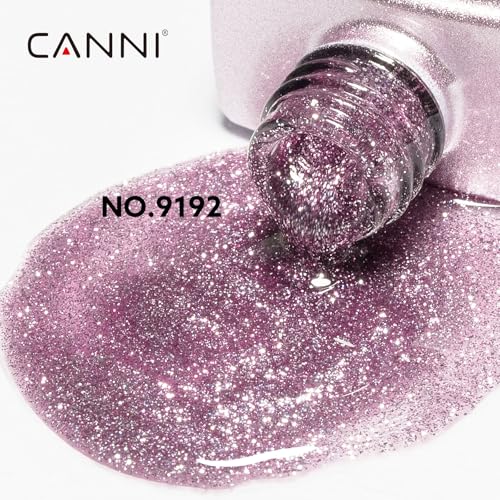 Image of CANNI Glitter Purple Gel Nail Polish, 1Pcs Purple Sparkly Gel Polish Shiny Glitter Color Soak Off U V Nail Manicure Salon DIY at Home