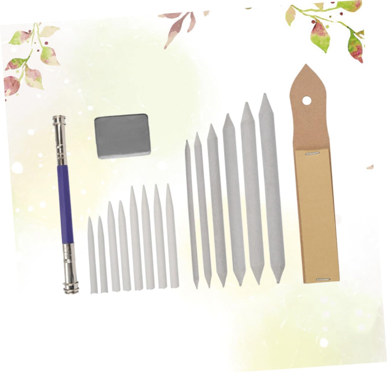 HOODANCOS 17-piece Sketch Set Drawing Sketching Set Sand Eraser Sandpaper Block Paper Art Blending Stumps Jumbo Eraser
