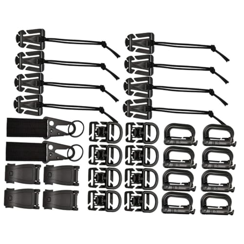 HONMEET Men's Backpack 30-Piece Package Outdoor Accessories Hiking Storage Pockets for Camping (Black)