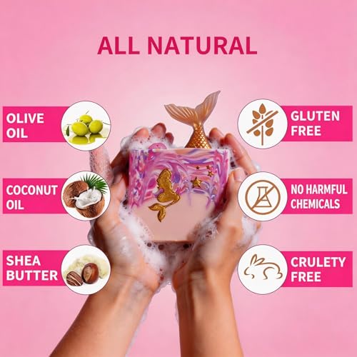Image of Cute Mermaid Soap Handmade Natural Soap Gift Set Aromatherapy for Party Women