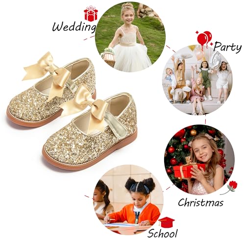 Image of PHIRAMIN Toddler Girl Mary Jane Dress Shoes-Little Girl School Uniform Shoes for Wedding Party