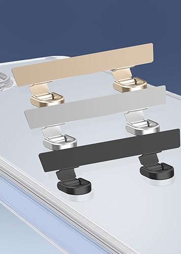 Miniatura 8 de ZXZone Pestaña de metal para teléfono, doble hebilla, antiarañazos, parche de metal para teléfono, almohadilla universal para teléfono celular para