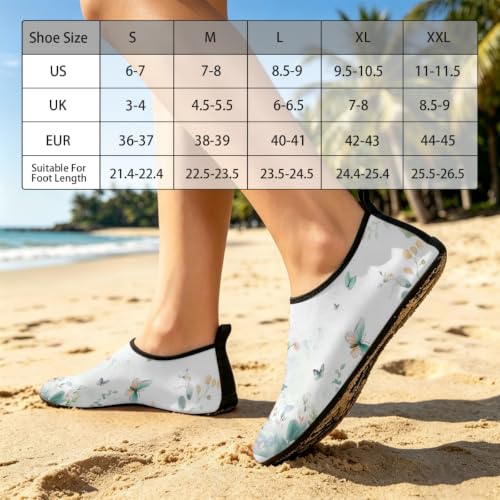 Zapatos acuáticos de playa unisex con estampado botánico de secado rápido 3