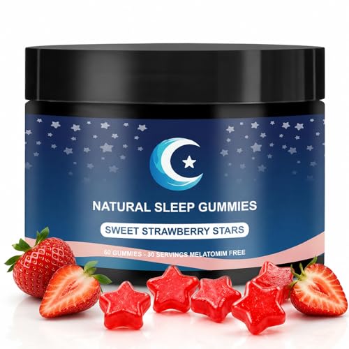 ZAYMAN Melatonin Free Sleep Gummies Natural Sleep Aid Gummies with L-Theanine Magnesium Glycinate Valerian Root Passionflower - Sugar Free Strawberry Flavor Vegan 60 Count