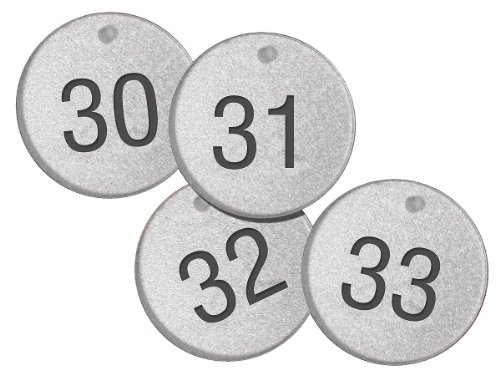 Étiquettes en métal réfléchissant Accuform TDL158 numérotées 176 à 200 de 3,8 cm