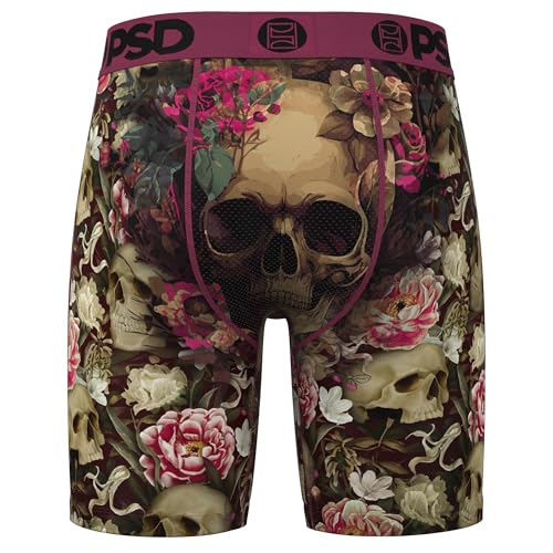 PSD Men's Skull Flower Boxer Briefs, Multi, XS4
