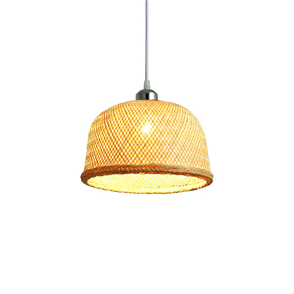 Lampadario Aperto In Bambù, Lampada A Sospensione In Vimini Intrecciata A Mano, Paralume In Bambù E27, Apparecchi Di Illuminazione A Soffitto, Lampada A Sospensione A Risparmio Energetico Per
