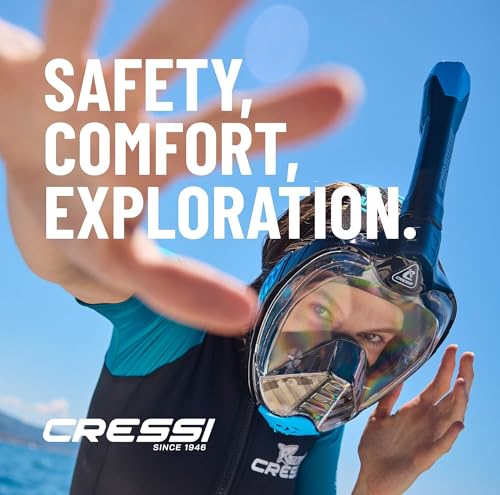 Máscara facial completa Cressi para snorkel para adultos - Vista amplia clara, sistema anti-vaho - Fácil respiración miniatura 7