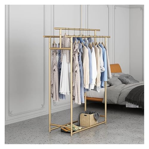 Portant à vêtements en métal robuste 150cm penderie double pour magasin et maison