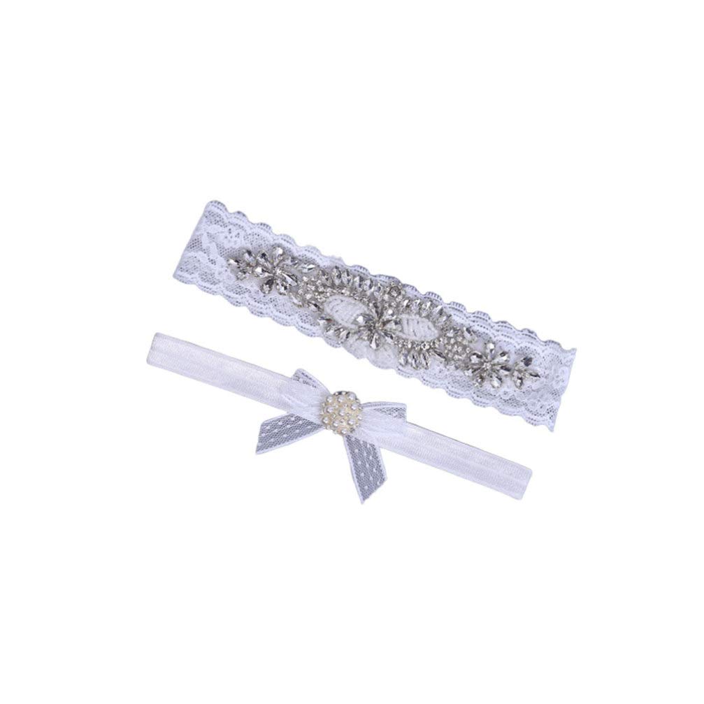 Pas 2 szt. Ślubne ślubne ozdoby do pończoch na nogę perła Rhinestone koronkowa panna młoda ozdoba na nogę pasy do pończoch dla dziewczynek kobiet Ladies