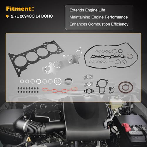 Image of HS26357PT Head Gasket Set for 2.7L Engine, Compatible with 2005-2020 Toyota Tacoma 2010 4Rrunner, Replace# HGS954 11115-75050