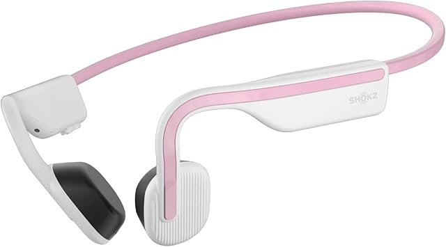 SHOKZ OpenMove Bluetooth Wireless Headphones with Mic, Bone Conduction Wireless Headset with 6H Playtime, IP55 Waterproof Sports Headphones for Running, Workout, Yoga (Himalayan Pink)