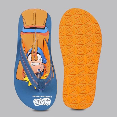 Image of Kidsville Official Naruto Anime Printed Blue Kids Boys Flip-Flop | Soft, Non-Slip, Indoor, Outdoor, House Slipper, Comfortable & Durable Footwear for Children