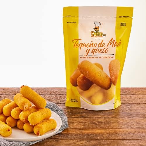 Tequeno de Maiz y Queso - Cheese wrapped in corn dough DELE FOODS (16 Units x Pack)