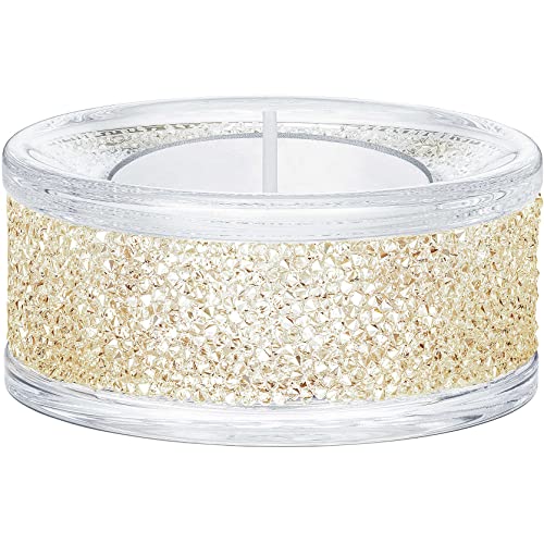 Swarovski Shimmer Teelicht aus Kristallen in der Farbe Gold, Maße: 3,15cm x 6,7cm x 6,7cm, 5428724