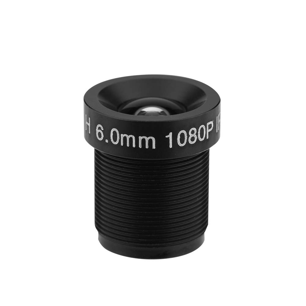 6mm CCTV Camera Lens, M12*0.5, Grandangolo, Fisso, Black, Supporto IR, 58° Vision, 2 Milioni di Pixel