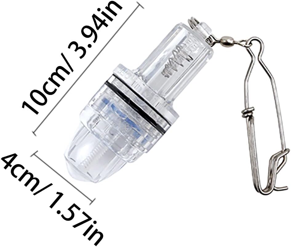 Fishing Lure Light Deep Drop Light Underwater Flashing Strobe LED Lamp Water-Triggered Design Fish Attracting Lamp for Attracting Fish Swordfish Tilefish Halibut Tuna Grouper Blue 2,100 ft Pack of 6