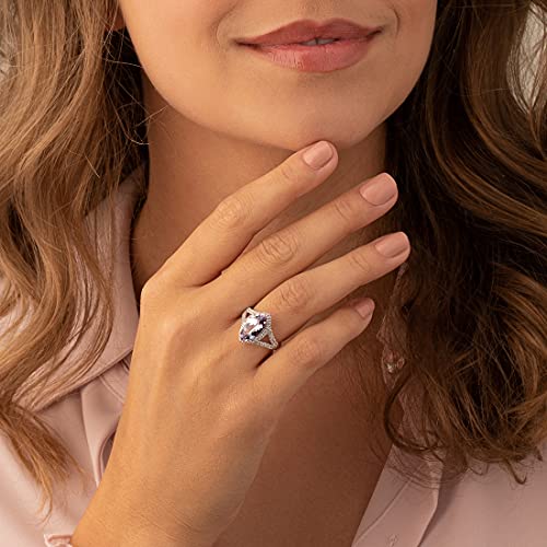 Peora Simulated Alexandrite Signature Ring For Women 925 Sterling Silver, Large Color-Changing 3.50 Carats Marquise Shape 14X7Mm, Size 7 #TOP1