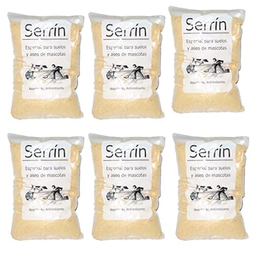 Bricoloco Serrín de Madera saquitos de 1 kg en Polvo con múltiples Aplicaciones para Limpieza, Mascotas, Cultivo. (6 saquitos de 1 Kilo)