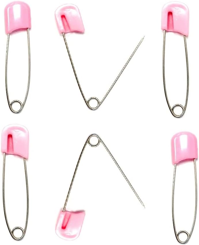 Nappy Pins Safety Lock Diaper Pins Plastic Head Hold Clip Locking Cloth