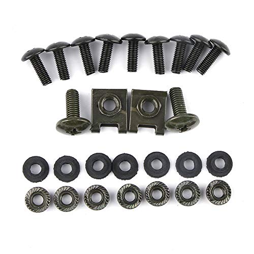 Qlhshop Motorcycle 7 Inch Headlight Fairing Screen & Clear Retro For Cafe Racer Style Universal Screen Fit 7 Inch Headlight Windshield (Black With Clear Lens) #TOP3